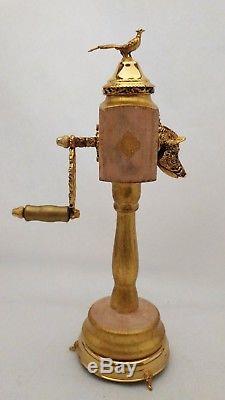 Reuge Switzerland Music Box Pepper Mill Grinder With Wild Boar Spout & Pheasant