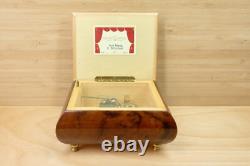 Reuge Switzerland Wood Music Box 18 is Plays Ave Maria, Handcrafted in Italy
