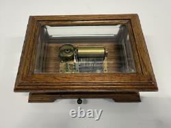Reuge The San Francisco Music Box Co. Wood & Beveled Glass Case Lara's Theme