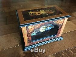 Reuge Thorens Upright 4 1/2 4.5 Disc Music Box Inlaid Marquetry Sorrento Italy