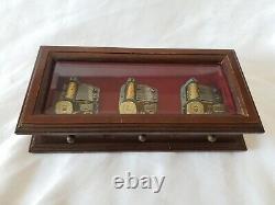 Reuge Three Song Wooden Music Box Swiss Musical Movements No 4882 5922 & 1135