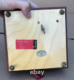 Reuge Tomorrow Wood Music Musical Jewelry Trinket Box Flower Inlay with Key