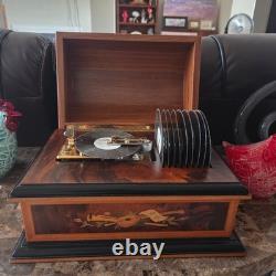 Reuge Treasure Chest 4.5 Disc Movement Music Box With Set of Ten Discs