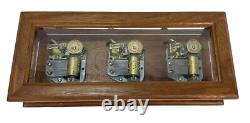 Reuge Triple Cylinder Music Box Swiss 3 Tunes Lionvale N203 Paganini Pachelbel