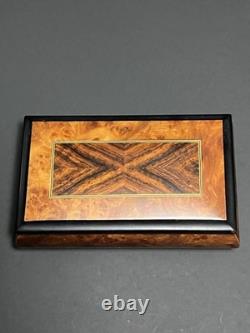 Reuge Vintage Music Box Italian Wood Wind Up Plays Wind Beneath My Wings 6308