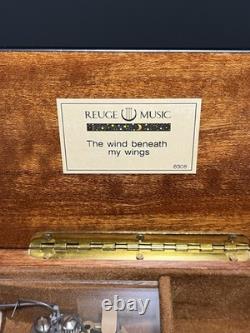 Reuge Vintage Music Box Italian Wood Wind Up Plays Wind Beneath My Wings 6308