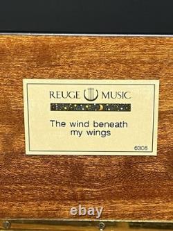 Reuge Vintage Music Box Italian Wood Wind Up Plays Wind Beneath My Wings 6308