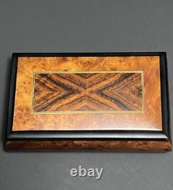 Reuge Vintage Music Box Italian Wood Wind Up Plays Wind Beneath My Wings 6308