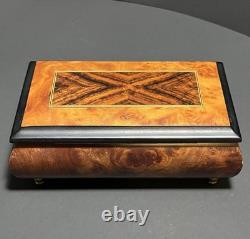 Reuge Vintage Music Box Italian Wood Wind Up Plays Wind Beneath My Wings 6308