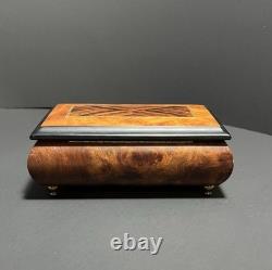 Reuge Vintage Music Box Italian Wood Wind Up Plays Wind Beneath My Wings 6308