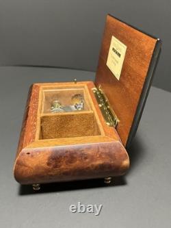 Reuge Vintage Music Box Italian Wood Wind Up Plays Wind Beneath My Wings 6308