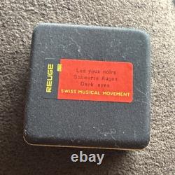 Reuge Vintage Pendant music box swiss dark eyes ORIGINAL BOX Incredible Find