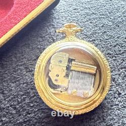 Reuge Vintage Pendant music box swiss dark eyes ORIGINAL BOX Incredible Find