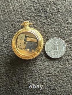 Reuge Vintage Pendant music box swiss dark eyes ORIGINAL BOX Incredible Find
