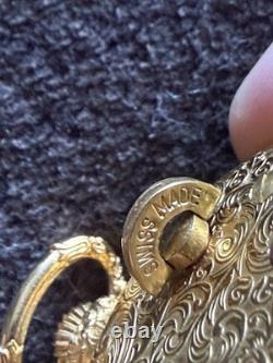 Reuge Vintage Pendant music box swiss dark eyes ORIGINAL BOX Incredible Find