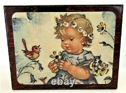 Reuge Vintage Sainte Croix Switzerland Swiss Music Box Edelweiss Baby Girl Bird