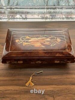 Reuge Wooden Jewelry Music Box Made In Italy Vintage Pre Owned