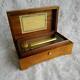 Reuge Wooden Music Box Antique Night and Day Swiss Musical Movement Vintage