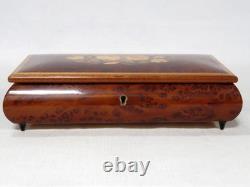 Reuge Wooden Music Box Swiss Movement Nice Marquetry Impossible Dream VIDEO