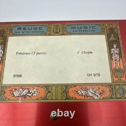 Reuge music box CH 3/72 Tristesse Chopin 3 part 72 note dolphin legs Koi