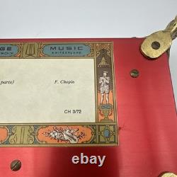 Reuge music box CH 3/72 Tristesse Chopin 3 part 72 note dolphin legs Koi
