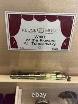Reuge music box switzerland Ring Box Waltz If The Flowers Song! With Box! RARE