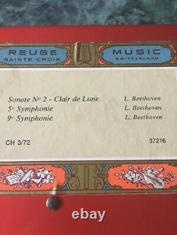 Reuge saints croix music box Switzerland 3 Beethoven symphonies