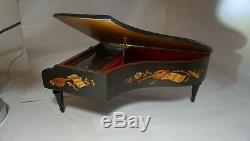 Reuge vintage piano shaped wooden music box, 4 songs 50 notes PRICE REDUCED