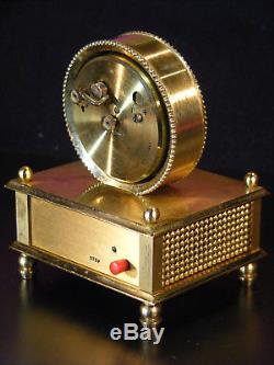 Réveil boîte à musique Solo bronze doré Reuge music box alarm clock pendulette