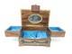 SERVICED! 6&frac12; Antique Thorens Reuge FOLDING Music Jewelry Box INLAY Santa Lucia