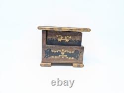 SERVICED! 6½ Antique Thorens Reuge FOLDING Music Jewelry Box INLAY Santa Lucia