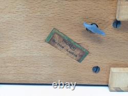 SERVICED! 6½ Antique Thorens Reuge FOLDING Music Jewelry Box INLAY Santa Lucia