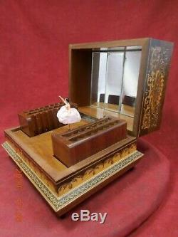 SORRENTO MUSICAL CIGARETTE BOX With DANCING BALLERINA & REUGE MOVEMENT (SEE VIDEO)