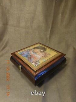 SORRENTO MUSICAL JEWELRY BOX With HIBEL PRINT & ROMANCE (REUGE) MVT (SEE VIDEO)