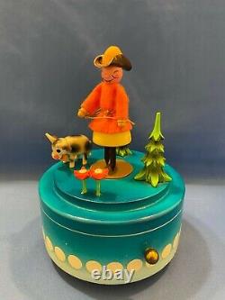 STEINBACH Music Box Cowboy Carved Wood Germany REUGE Yellow Rose of Texas
