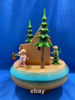 STEINBACH Music Box Nativity Carved Wood REUGE Germany Vintage 1970s Large