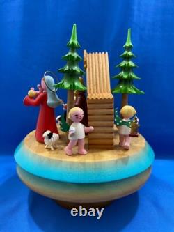 STEINBACH Music Box Nativity Carved Wood REUGE Germany Vintage 1970s Large