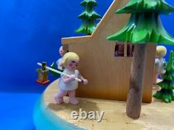 STEINBACH Music Box Nativity Carved Wood REUGE Germany Vintage 1970s Large