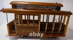 San Francisco CABLE CAR Hand Made Wood POWELL Matson STREET REUGE Music Box SFMR