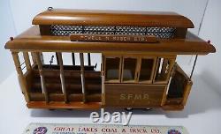 San Francisco SFMR STREET CAR Wood Model REUGE Music Box Hand Made Powell Matson
