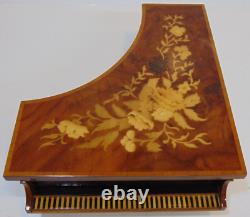 Sorrento Beautiful Reuge Marquetry Inlaid Wood Italian Piano Music Jewelry Box