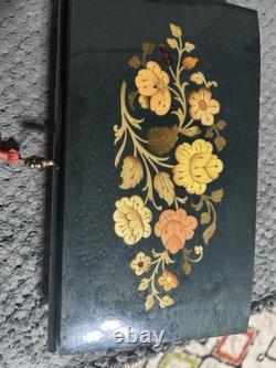 Sorrento Hand Made Music Jewelry Trinket Wood Box Reuge Swiss Musical Movement