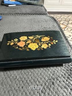 Sorrento Hand Made Music Jewelry Trinket Wood Box Reuge Swiss Musical Movement
