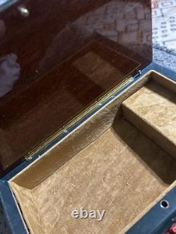Sorrento Hand Made Music Jewelry Trinket Wood Box Reuge Swiss Musical Movement