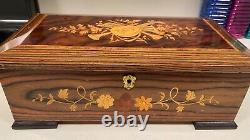 Sorrento Italy Reuge Music Jewelry Box Inlaid Wood Plays Lullaby