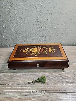 Sorrento Reuge Music Traditional Music Box + Key 36 Note Edelweiss Lara's Theme