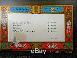 Sound Of Music Reuge Musical Wooden Jewelry Box 4-tune 50-note Vintage 1959
