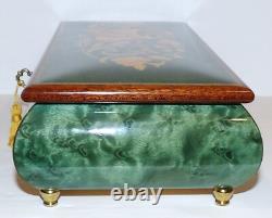 Stunning Ruege Italy Rectangle Green Wood Music Boxthat's What Friends Are For