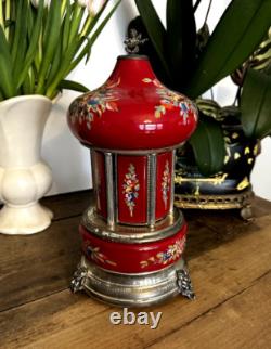 Stunning Vintage REUGE Italy Red Music Carousel Cigarette Or Lipstick