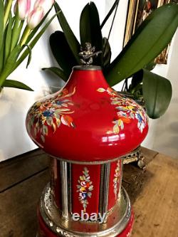 Stunning Vintage REUGE Italy Red Music Carousel Cigarette Or Lipstick